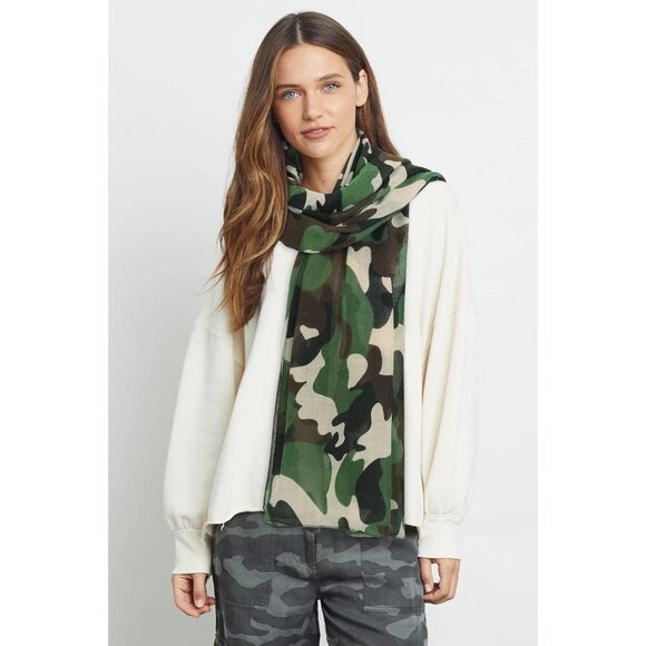 Cotton Voile Summer Shawl Scarf Wrap Camouflage Print Women's Fashion - Picture 2 of 9